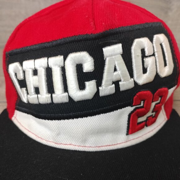 VTG Michael Jordan Chicago Bulls Malaki Hat Cap Embroidered Colorblock Snapback - Picture 4 of 11